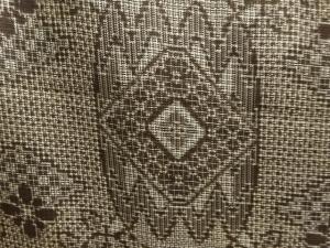 アンティーク　抽象模様織り出し本場泥大島紬ロング道行コート(割り込み絣)